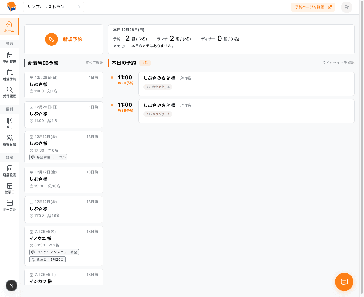 Tablia ダッシュボード